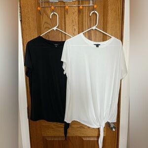 Black and White Short Sleeve Shirts with Ties